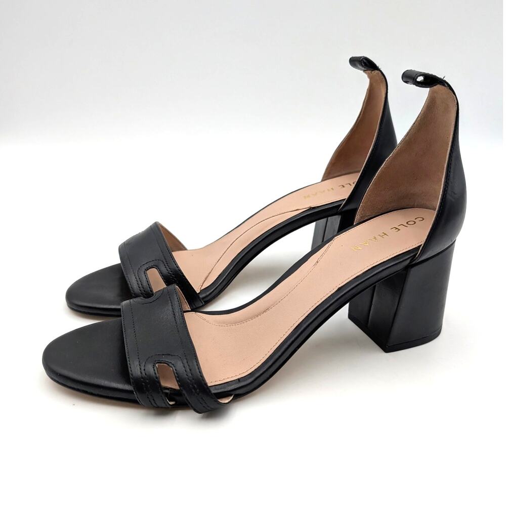 Cole Haan Adelaine Ankle Strap Sandal Women's Black Leather Size US9B EU39.5